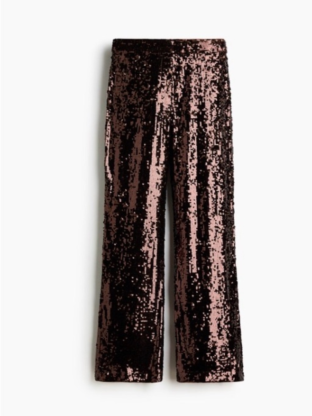 NWT H&M Metallic Brown Sequin Wide-Leg Pants